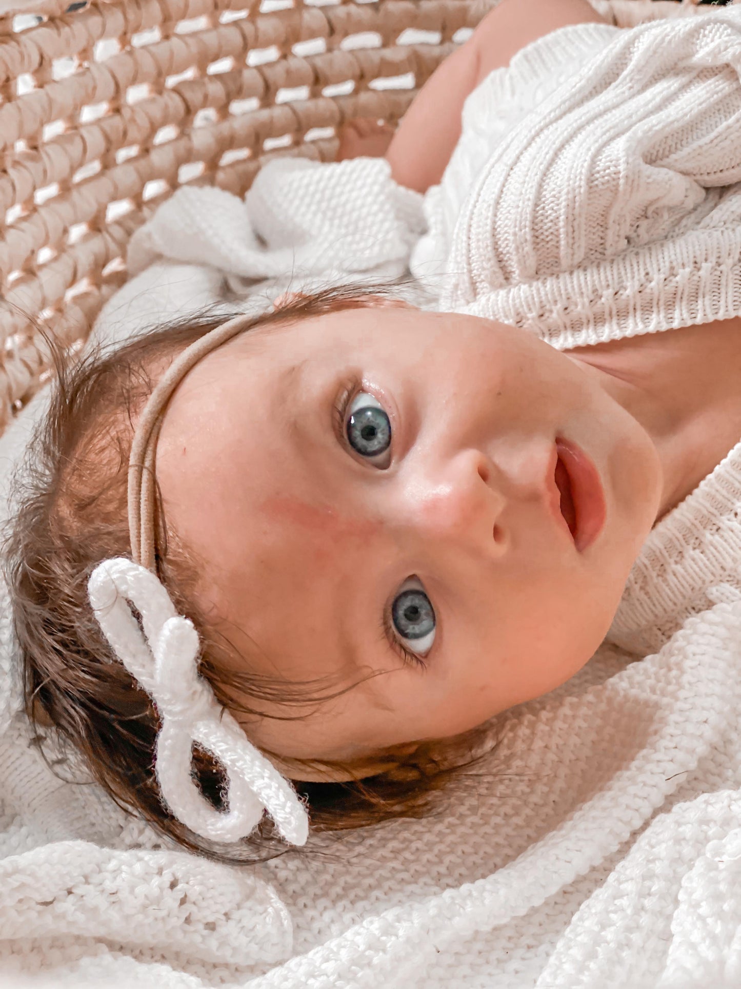 Knitted Bow Headband  |  White